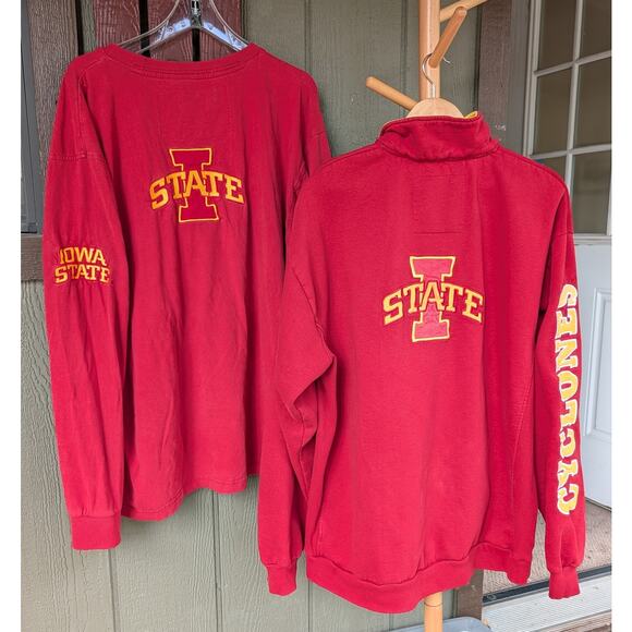 Iowa State Cyclones Emb. Donegal Bay 2XL 1/4 Pullover + Tee Embroidered x2 - Picture 2 of 13